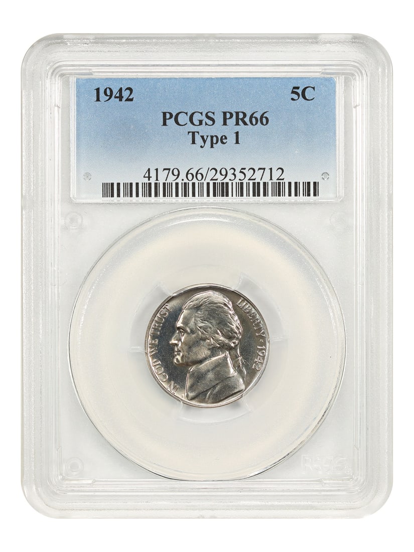 1942 Jefferson Nickel Proof PR66 PCGS Certified Type 1 (1 of 6)