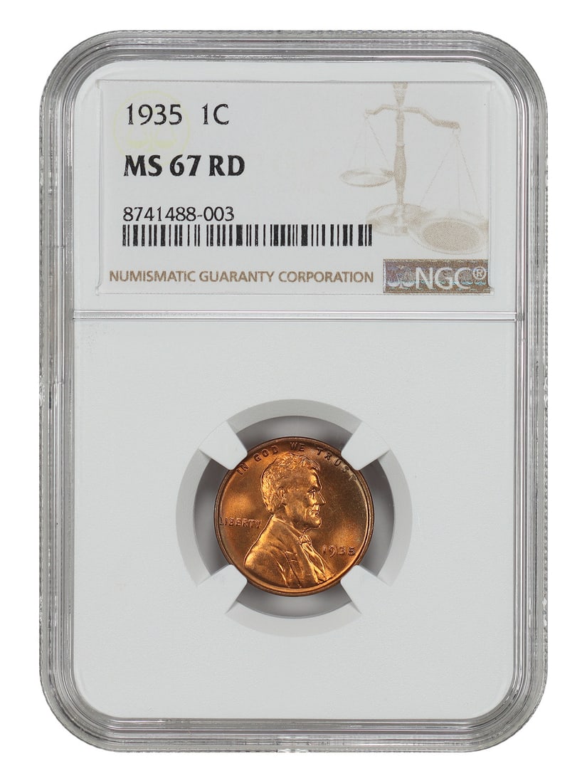 1935 Lincoln Wheat Cent NGC MS67 Red Uncirculated 1C (1 of 4)