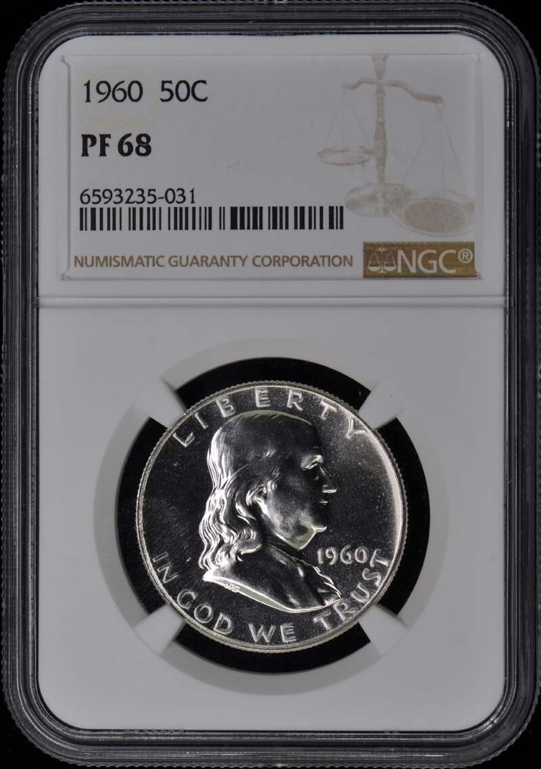 1960 Franklin Half Dollar NGC PR68 Proof Coin (1 of 2)