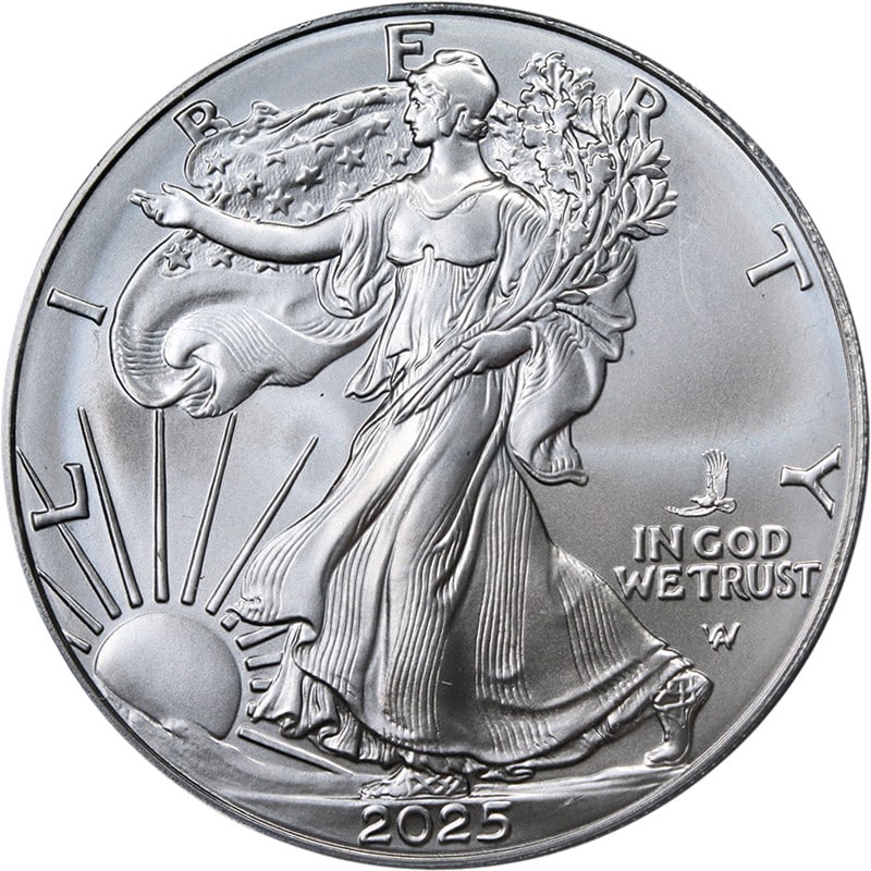 PCGS MS69 2025 Silver Eagle Dollar With Eagle Privy Mark 1 of First 50000 (1 of 4)