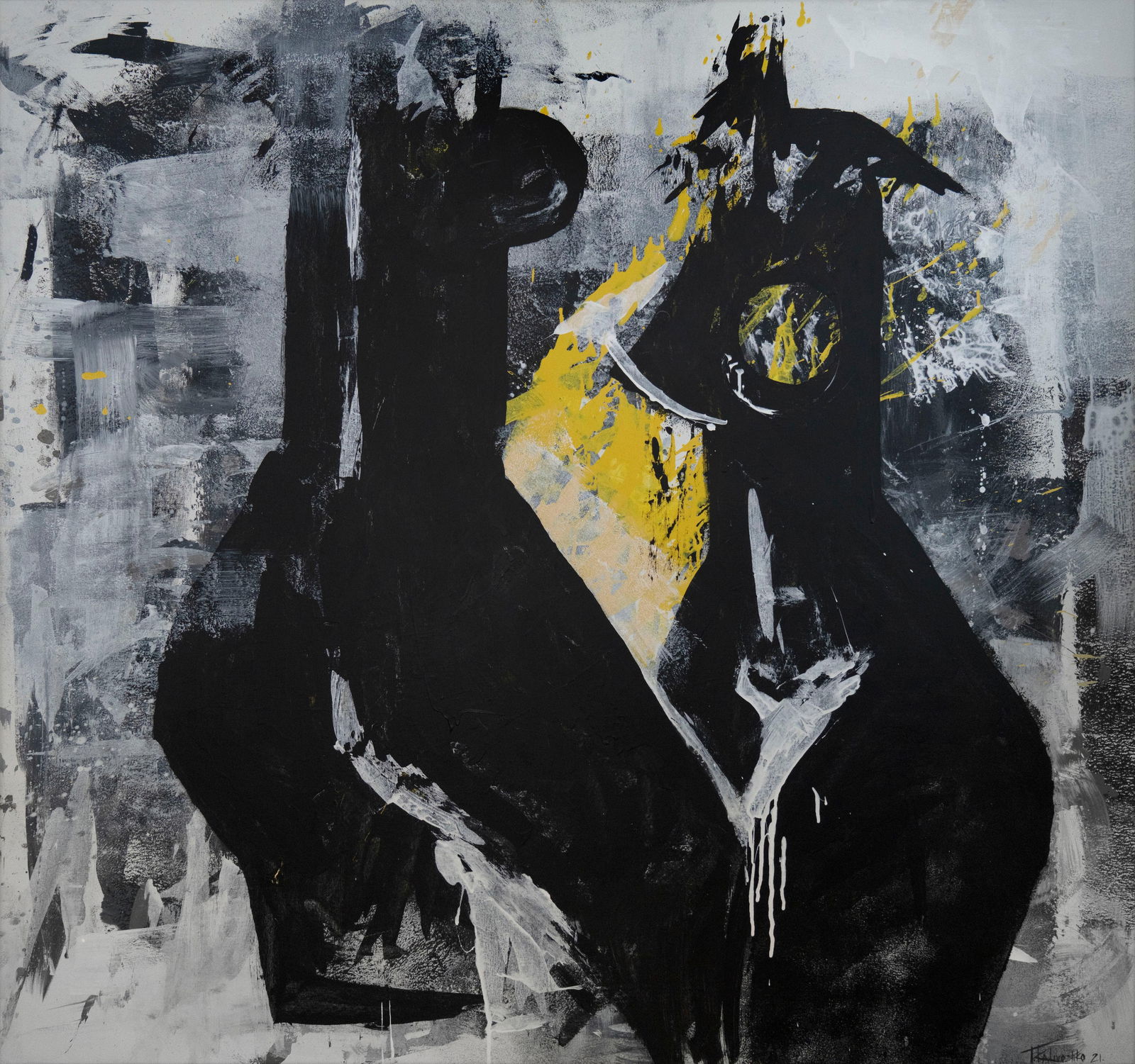 Tetiana Kalivoshko Abstract Painting 57 x 54 Choice with Whom to Be 2021 (1 of 7)