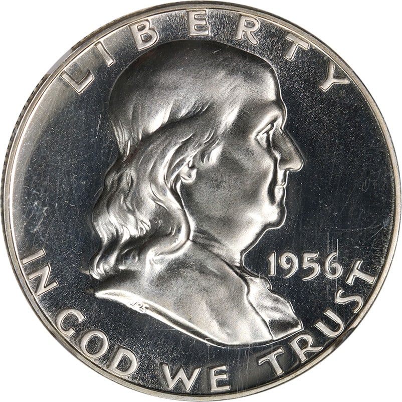 1956 Type 2 Franklin Half Dollar NGC PF69 Cameo Silver Coin (1 of 4)