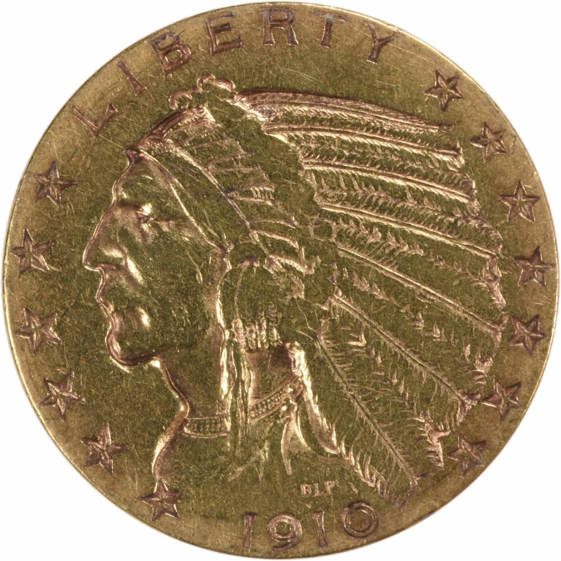 1910-S $5 Gold Indian Coin by Bela Lyon Pratt Uncertified (1 of 2)