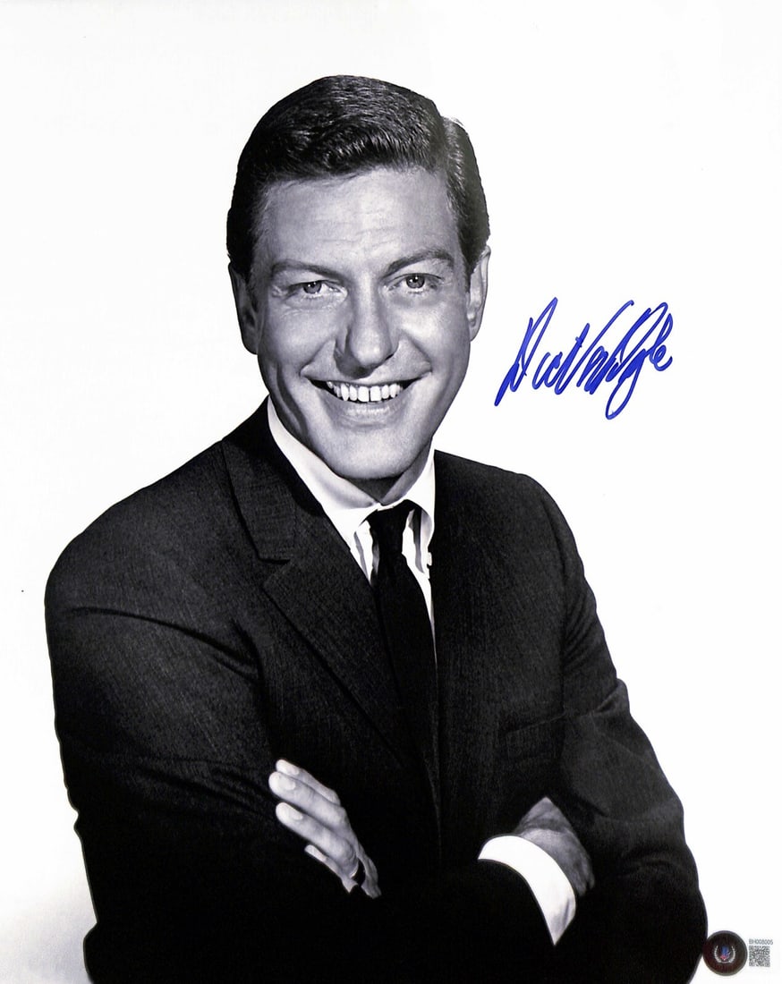 11x14 Photo Autographed by Dick Van Dyke Beckett Authenticated: 11x14 Photo Autographed by Dick Van Dyke Beckett Authenticated This is an original 11x14 photograph autographed by actor and comedian Dick Van Dyke. The signature is in blue permanent marker and has b