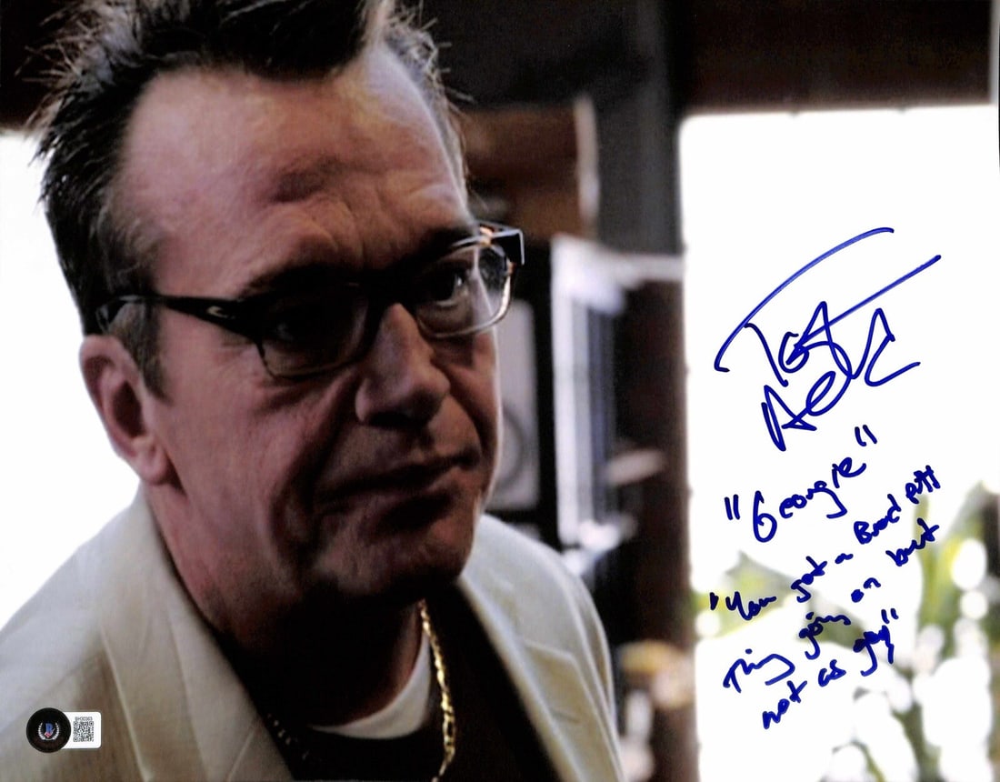 Tom Arnold Signed Sons of Anarchy 11x14 Photo with Inscription Beckett Authenticated: Tom Arnold Signed Sons of Anarchy 11x14 Photo with Inscription Beckett Authenticated This is an authentic autographed 11x14 photograph of Tom Arnold, who portrayed "Georgie Caruso" in the acclaimed TV
