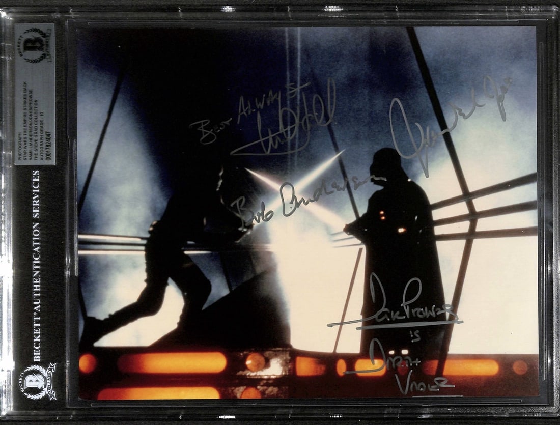 Star Wars Empire Strikes Back Signed Photo 8x10 by Hamill Jones Prowse Anderson Beckett: Star Wars Empire Strikes Back Signed Photo 8x10 by Hamill Jones Prowse Anderson Beckett Authenticated This exceptional 8x10 color photograph from Star Wars: The Empire Strikes Back features the iconic