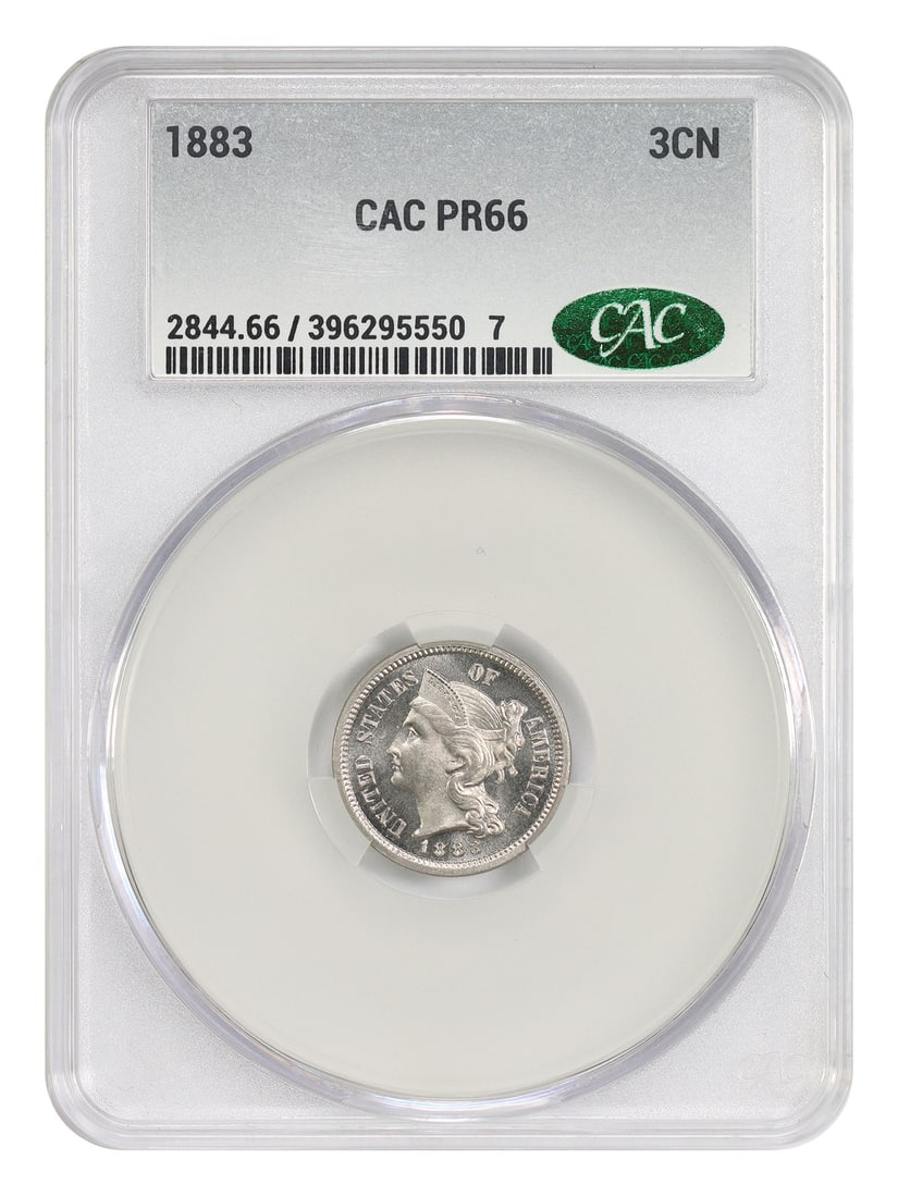 1883 Proof Three Cent Nickel Coin CACG Certified PR66 (1 of 6)