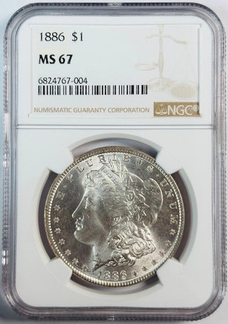 NGC MS67 1886 Silver Morgan Dollar Uncirculated US Coin (1 of 2)
