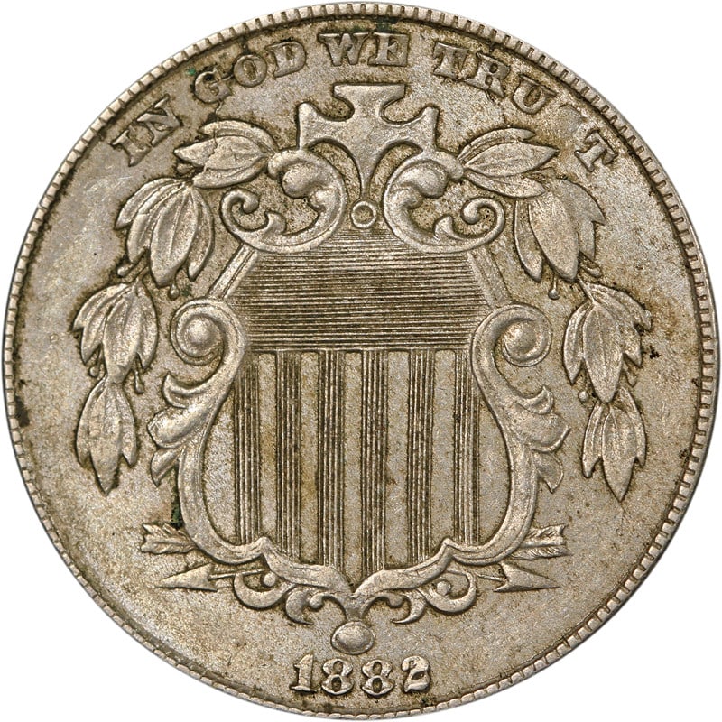 Circulated 1882 United States Shield Nickel Coin Uncertified (1 of 2)