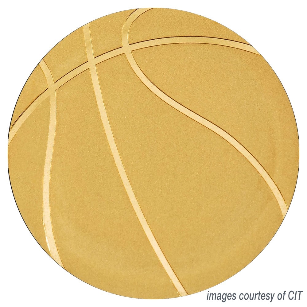 2022 Palau One Dollar Basketball Coin 0.016 oz 9999 Gold: 2022 Palau One Dollar Basketball Coin 0.016 oz 9999 Gold This collectible $1 gold coin from the Republic of Palau, issued in 2022, is struck from .9999 fine gold and weighs .016 oz. The design feature