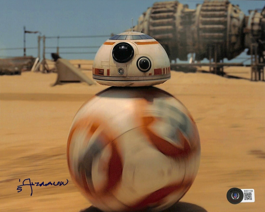 8x10 Star Wars BB-8 Photo Signed by Concept Artist Christain Alzmann Beckett Authenticated: 8x10 Star Wars BB-8 Photo Signed by Concept Artist Christain Alzmann Beckett Authenticated This 8x10 photograph is signed by Christain Alzmann, concept designer for Star Wars: The Force Awakens. The a