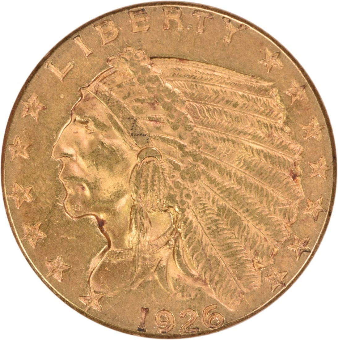 1926 Indian Head $2.50 Gold Coin AU Condition Uncertified (1 of 2)