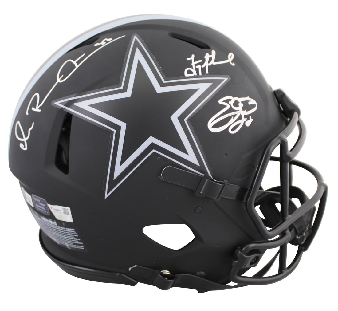 Dallas Cowboys Signed Eclipse Full Size Helmet Aikman Smith Irvin BAS Authenticated (1 of 3)