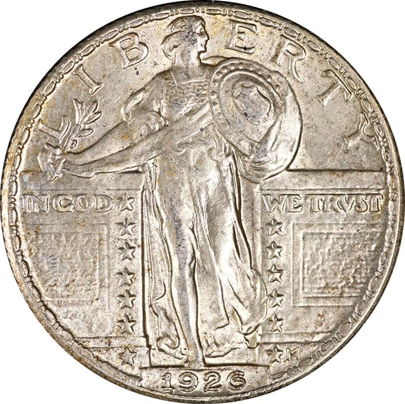 1926-P Standing Liberty Quarter Full Head Uncirculated Silver Coin (1 of 2)