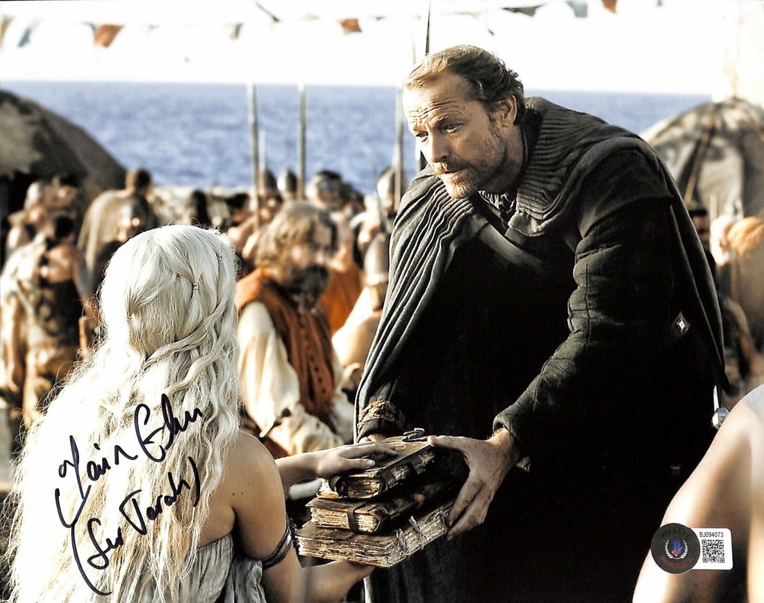8x10 Photo Signed by Iain Glen as Jorah Mormont Beckett Authenticated: 8x10 Photo Signed by Iain Glen as Jorah Mormont Beckett Authenticated This is an original 8x10 color photograph autographed by Iain Glen, who portrayed Jorah Mormont in the TV series Game of Thrones.