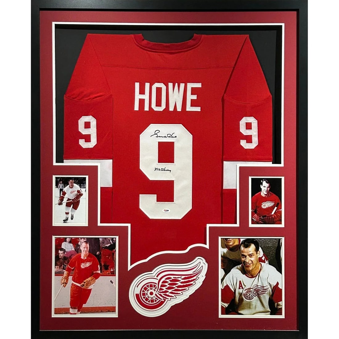 Gordie Howe Signed Framed Jersey PSA/DNA Detroit Red Wings: Gordie Howe Signed Framed Jersey PSA/DNA Detroit Red Wings This is a professionally framed autographed jersey of Gordie Howe, a legendary player of the Detroit Red Wings. The jersey is authenticated b