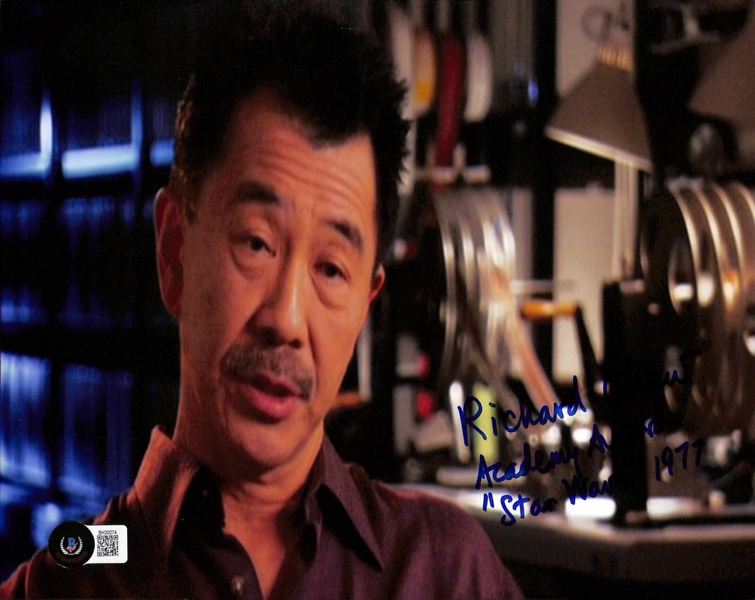 8x10 Photo Signed by Oscar Winner Richard Chew Star Wars Beckett Authenticated: 8x10 Photo Signed by Oscar Winner Richard Chew Star Wars Beckett Authenticated This 8x10 photograph has been signed and inscribed by Richard Chew, the Oscar-winning film editor of Star Wars. The signa