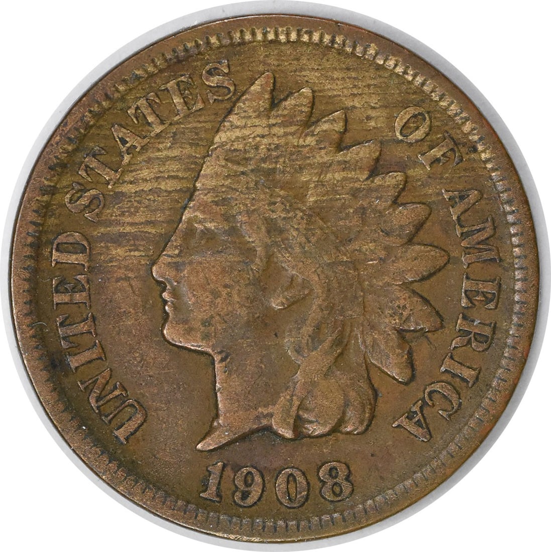1908-S Indian Head Cent F Grade Copper Coin (1 of 2)
