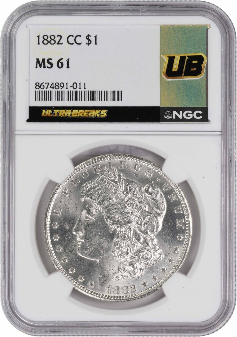 1882-CC Morgan Silver Dollar MS61 NGC Uncirculated Coin: 1882-CC Morgan Silver Dollar MS61 NGC Uncirculated Coin This 1882-CC Morgan Silver Dollar is an iconic piece of American numismatic history. It features a brilliant uncirculated condition, certified b