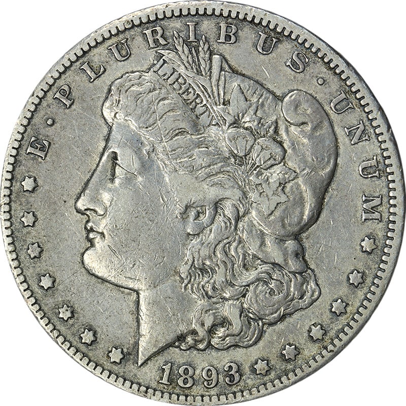 VF/XF Graded 1893 Carson City Morgan Silver Dollar Circulated Example: VF/XF Graded 1893 Carson City Morgan Silver Dollar Circulated Example This 1893-CC Morgan Silver Dollar is a circulated coin featuring very fine to extremely fine details. It offers attractive eye app