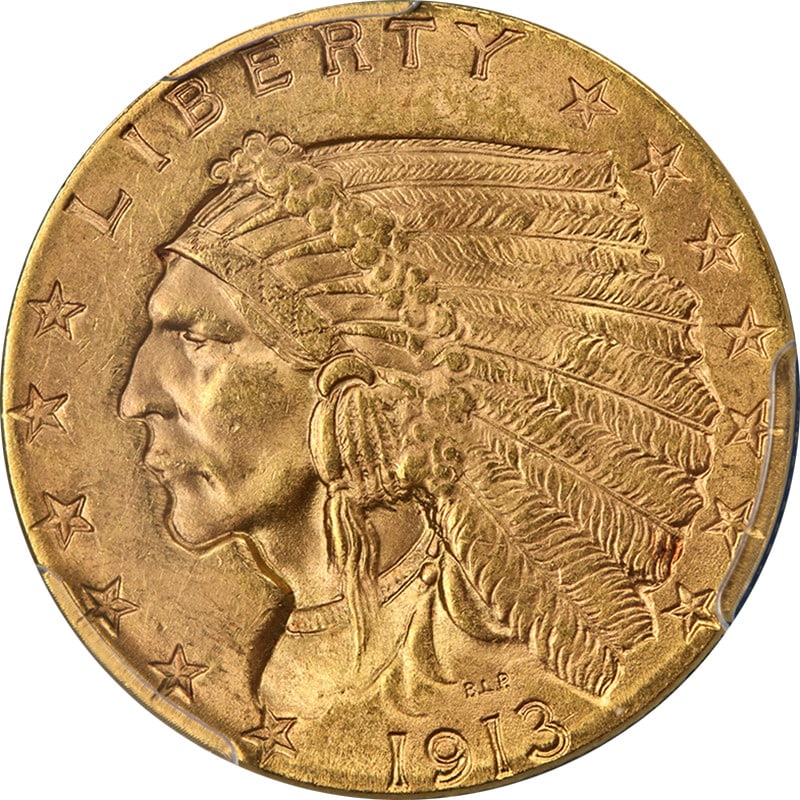 1913 $2.50 Indian Gold Quarter Eagle PCGS MS65 Uncirculated Coin (1 of 4)