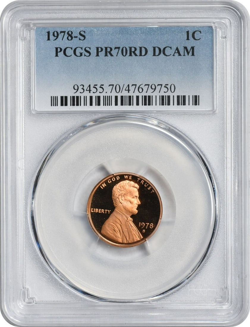 PCGS PR70RD DCAM Proof 1978-S Lincoln Memorial Cent (1 of 2)