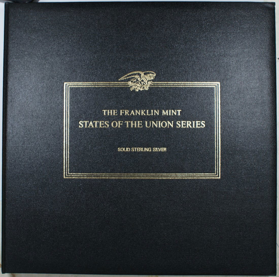 Sterling Silver States of the Union Medal Set with Binder and Booklet: Sterling Silver States of the Union Medal Set with Binder and Booklet This is a Franklin Mint States of the Union Series First Edition silver proof set. The set includes sterling silver medals present