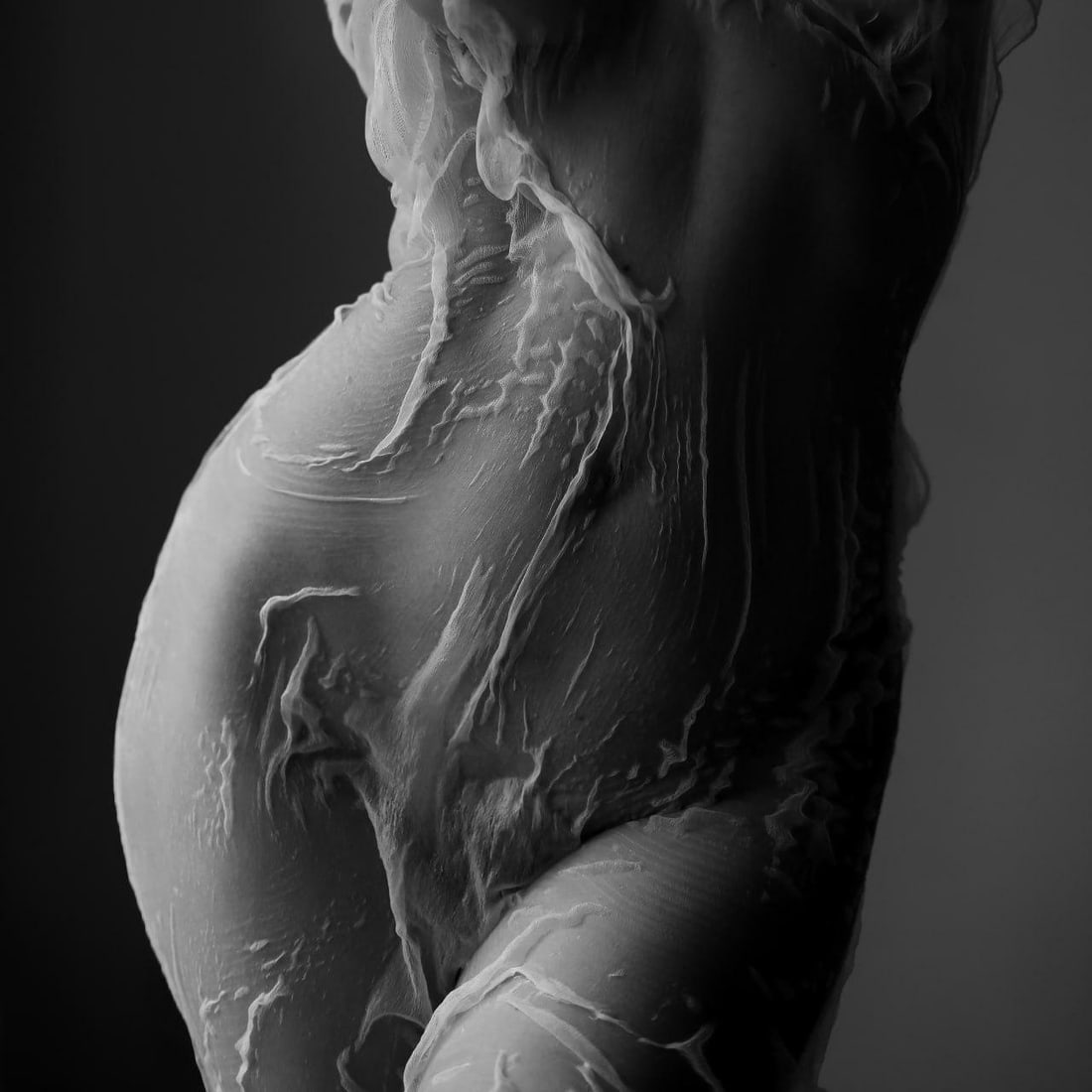 Olha Stepanian Stone Black & White Photography 39 x 39 Edition 1 of 3: Olha Stepanian Stone Black & White Photography 39 x 39 Edition 1 of 3 "Stone" is a striking black and white photographic artwork by Olha Stepanian, measuring 39" x 39". Created in 2022, this contempor