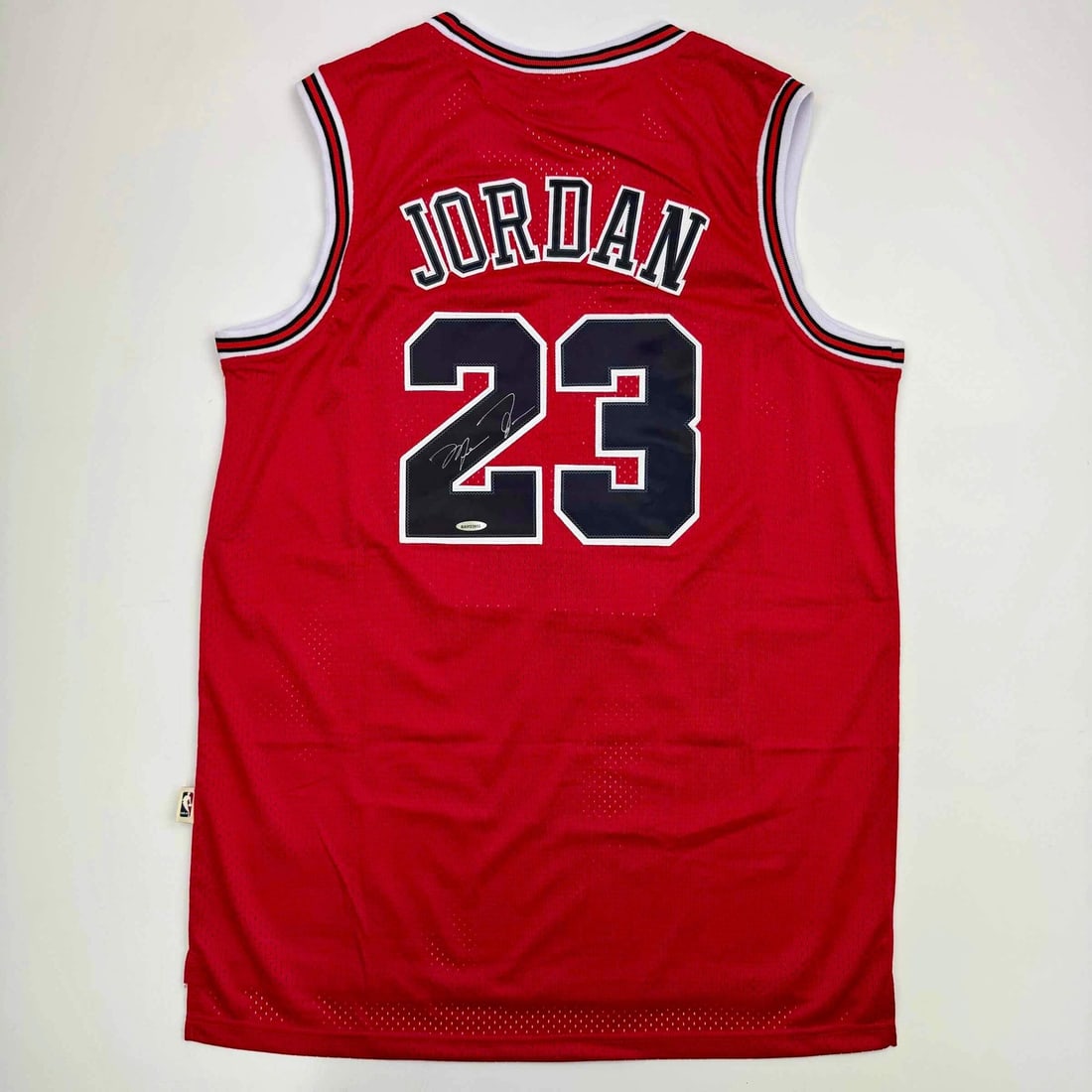 Michael Jordan Signed Custom Red Jersey Upper Deck Authenticated COA (1 of 4)