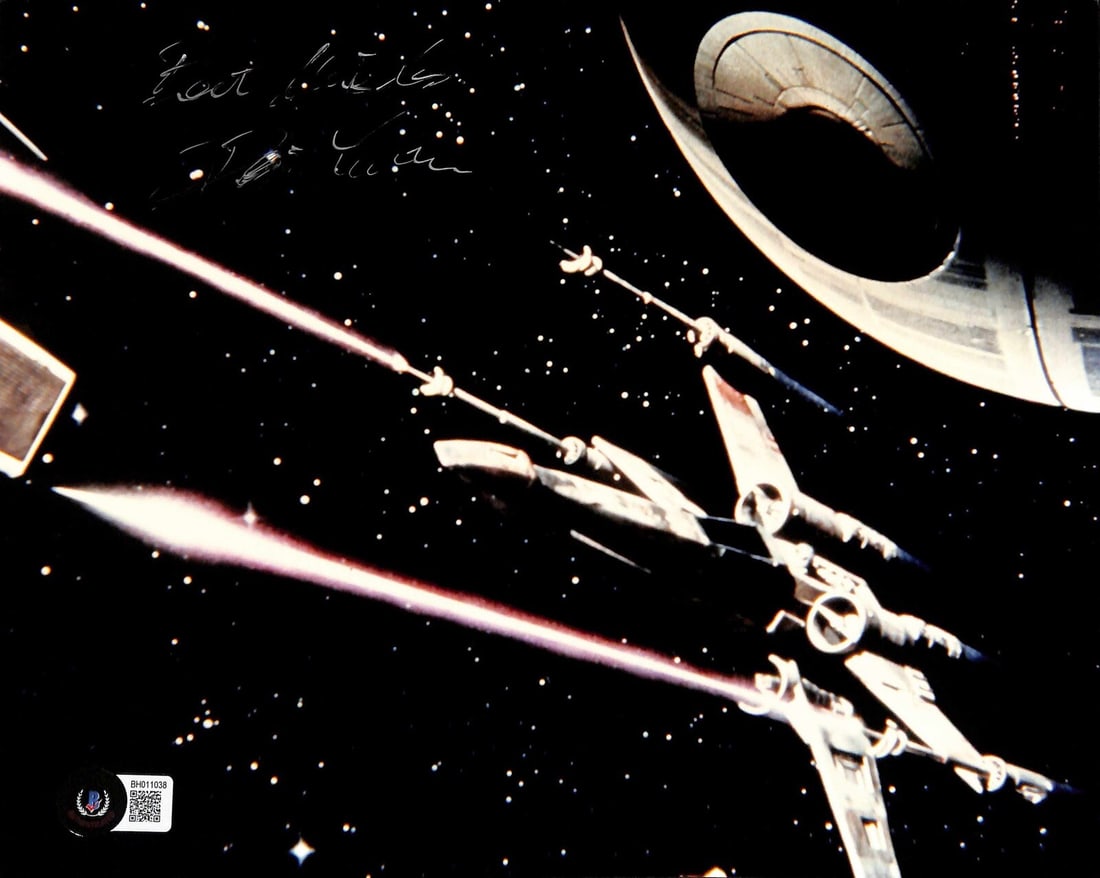 8x10 Autographed Denis Lawson Photo as Wedge Star Wars Beckett Certified: 8x10 Autographed Denis Lawson Photo as Wedge Star Wars Beckett Certified This is an original 8x10 color photograph signed by actor Denis Lawson, who portrayed Wedge in Star Wars: A New Hope. The autog