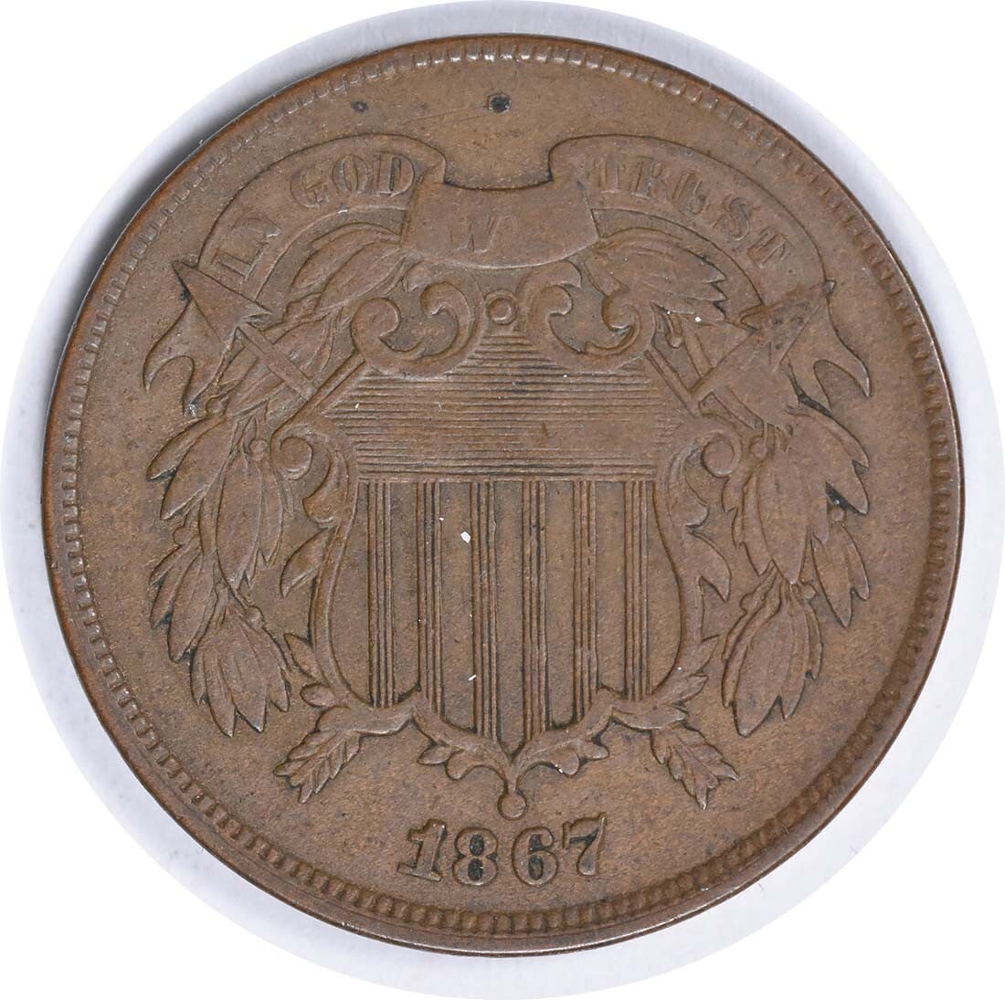 1867 Two Cent Piece Bronze DDO FS-101 VF Uncertified (1 of 2)
