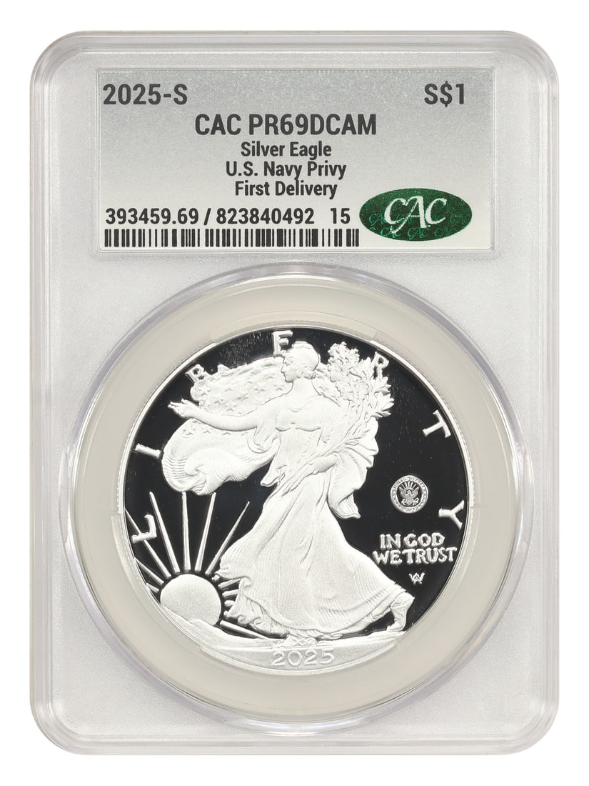 2025 Silver Eagle Navy Privy $1 CACG PR69DCAM First Delivery (1 of 4)