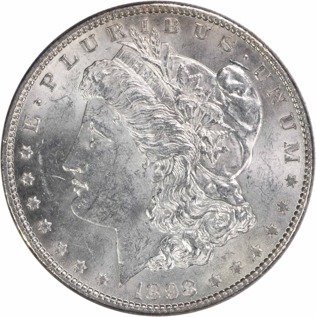 1898 Morgan Dollar Uncertified Brilliant Uncirculated Silver Coin (1 of 2)