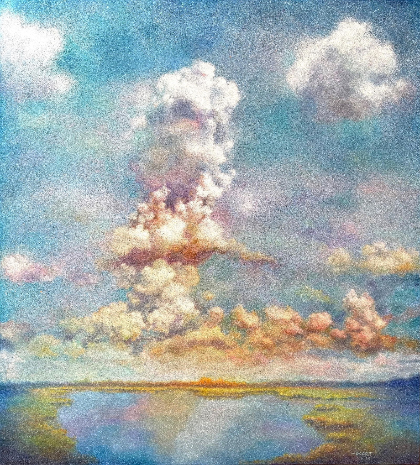Dmitriy Krestniy Clouds Landscape Oil Painting 39 x 35.5 inches Realist 2025: Dmitriy Krestniy Clouds Landscape Oil Painting 39 x 35.5 inches Realist 2025 Experience the beauty of nature with "Clouds," a captivating landscape oil painting by Dmitriy Krestniy. Measuring 39 inche