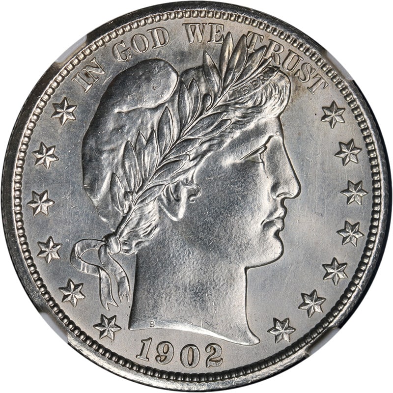Uncirculated 1902-S Silver Barber Half Dollar NGC Certified with Strong Strike (1 of 4)