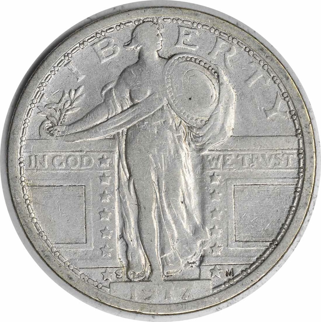 1917-S Standing Liberty Quarter Type 1 90% Silver Uncertified (1 of 2)