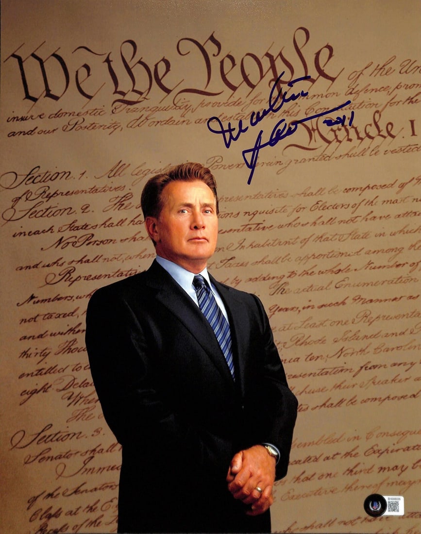 Martin Sheen Signed 11x14 President Bartlet Photo Beckett Authenticated: Martin Sheen Signed 11x14 President Bartlet Photo Beckett Authenticated This stunning 11x14 color photograph features Martin Sheen, who portrayed President Bartlet in the acclaimed TV series The West