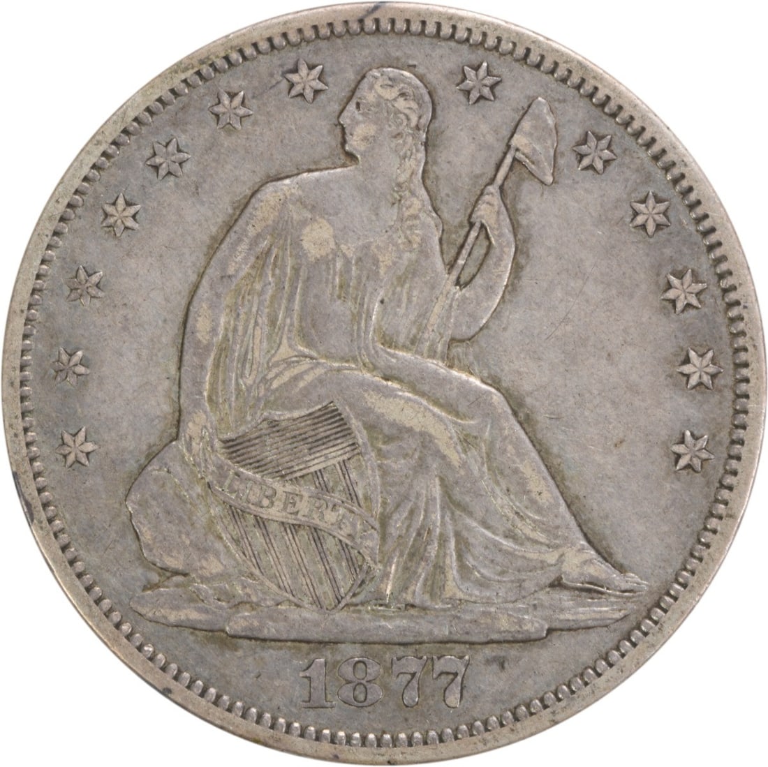 1877-S Liberty Seated Half Dollar Silver EF Uncertified (1 of 2)