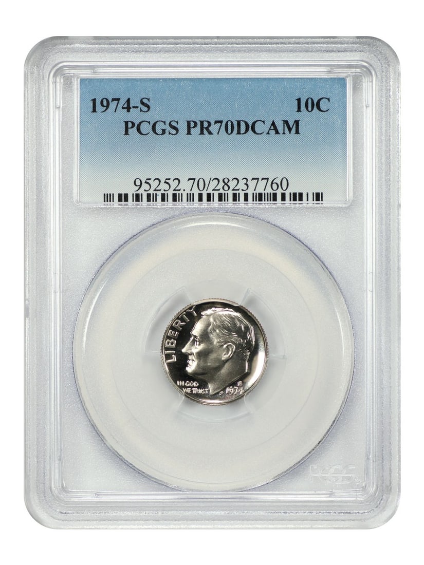 PCGS PR70DCAM 1974-S Roosevelt Dime Proof 10C Coin (1 of 4)