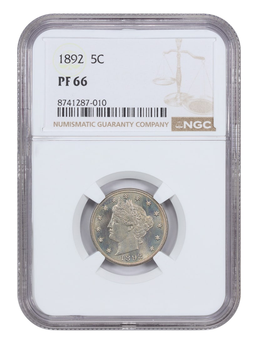 NGC Certified 1892 Proof 66 Five Cent Liberty Nickel (1 of 6)