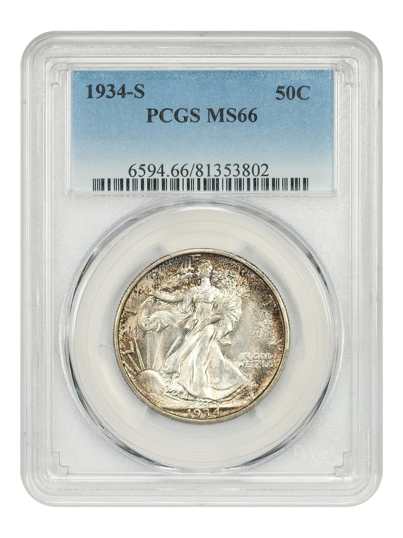 PCGS MS66 1934-S Walking Liberty Half Dollar San Francisco Mint 50C (1 of 4)