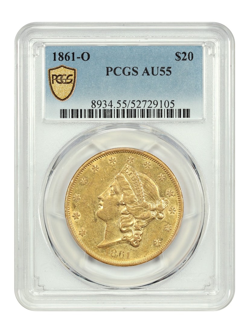 1861-O Liberty Head $20 Gold Coin PCGS AU55 New Orleans Mint (1 of 4)