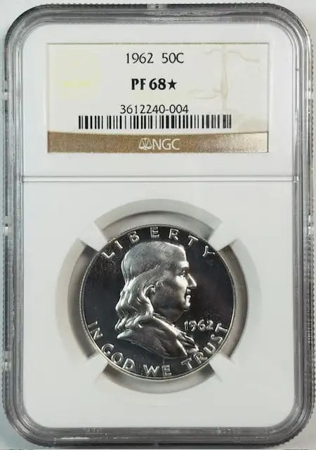 1962 Franklin Half Dollar NGC PF 68 Star Uncirculated Silver Coin (1 of 2)
