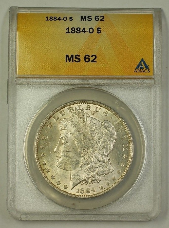 1884-O Morgan Dollar VAM-28 Silver $1 Certified ANACS MS-62 (1 of 2)