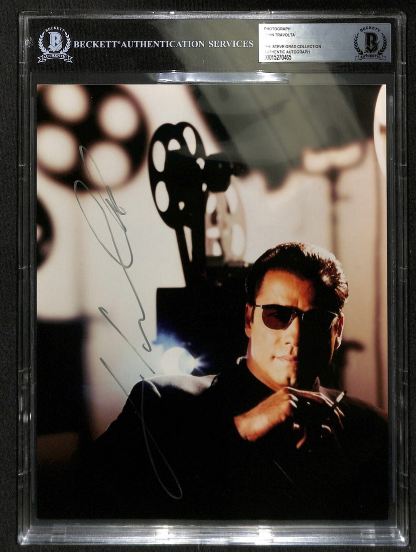 John Travolta Signed Get Shorty 8x10 Photo Beckett Authenticated: John Travolta Signed Get Shorty 8x10 Photo Beckett Authenticated This is an original 8x10 color photograph signed by John Travolta, who portrayed Chili Palmer in the film Get Shorty. The autograph was