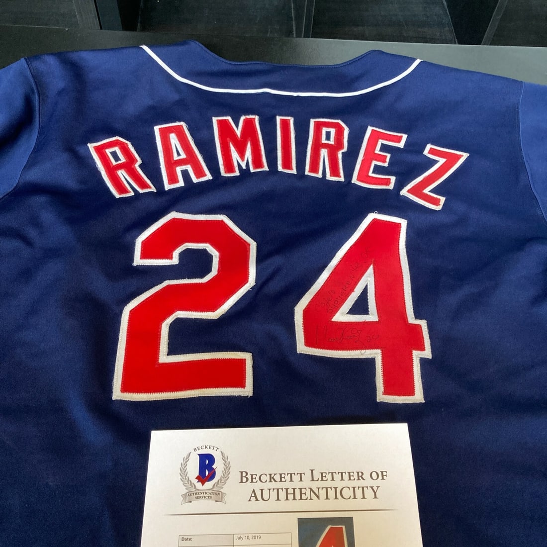 Autographed Cleveland Indians 1990s Game Model Jersey With JSA Certificate: Autographed Cleveland Indians 1990s Game Model Jersey With JSA Certificate This is a pre-owned Cleveland Indians game model jersey from the 1990s, signed by Manny Ramirez. The autograph is authenticat