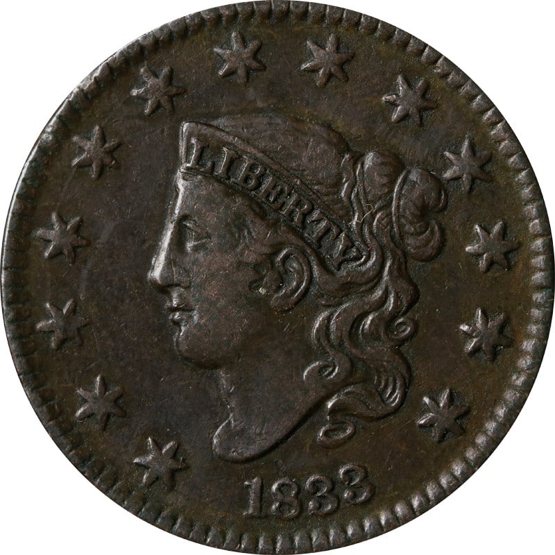 1833 United States Copper Large Cent Coin (1 of 2)