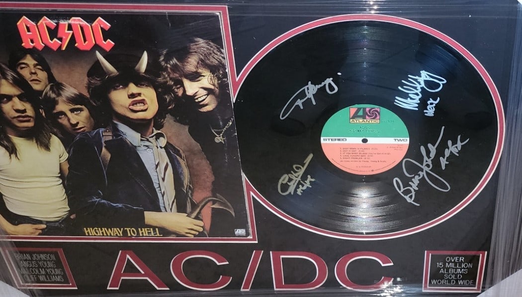 AC/DC Signed Highway To Hell Vinyl Record Framed JSA Authenticated - 2