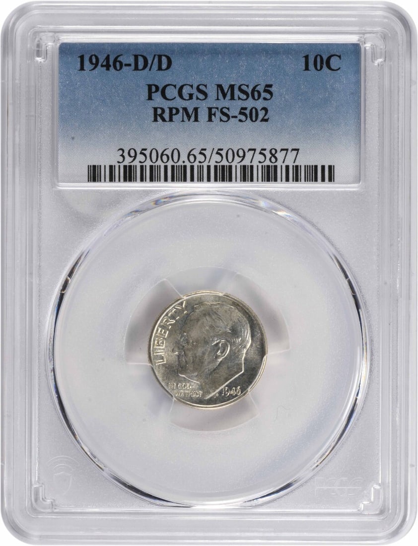 1946-D/D Roosevelt Silver Dime MS65 PCGS Certified (1 of 2)