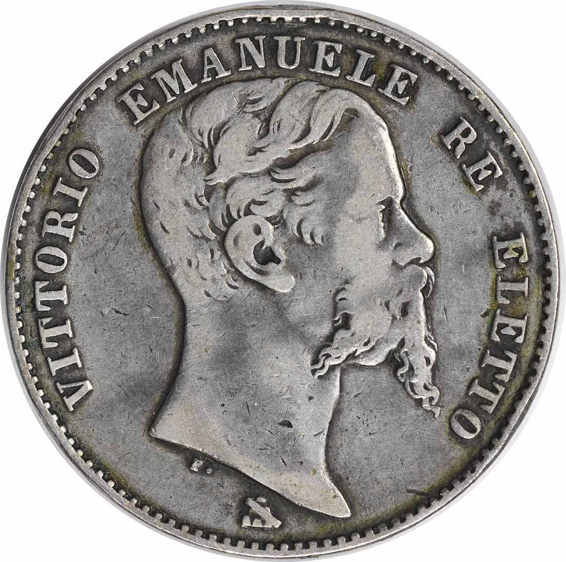 1860 R Italian States Emilia 2 Lire Silver Coin KM12 VF (1 of 2)